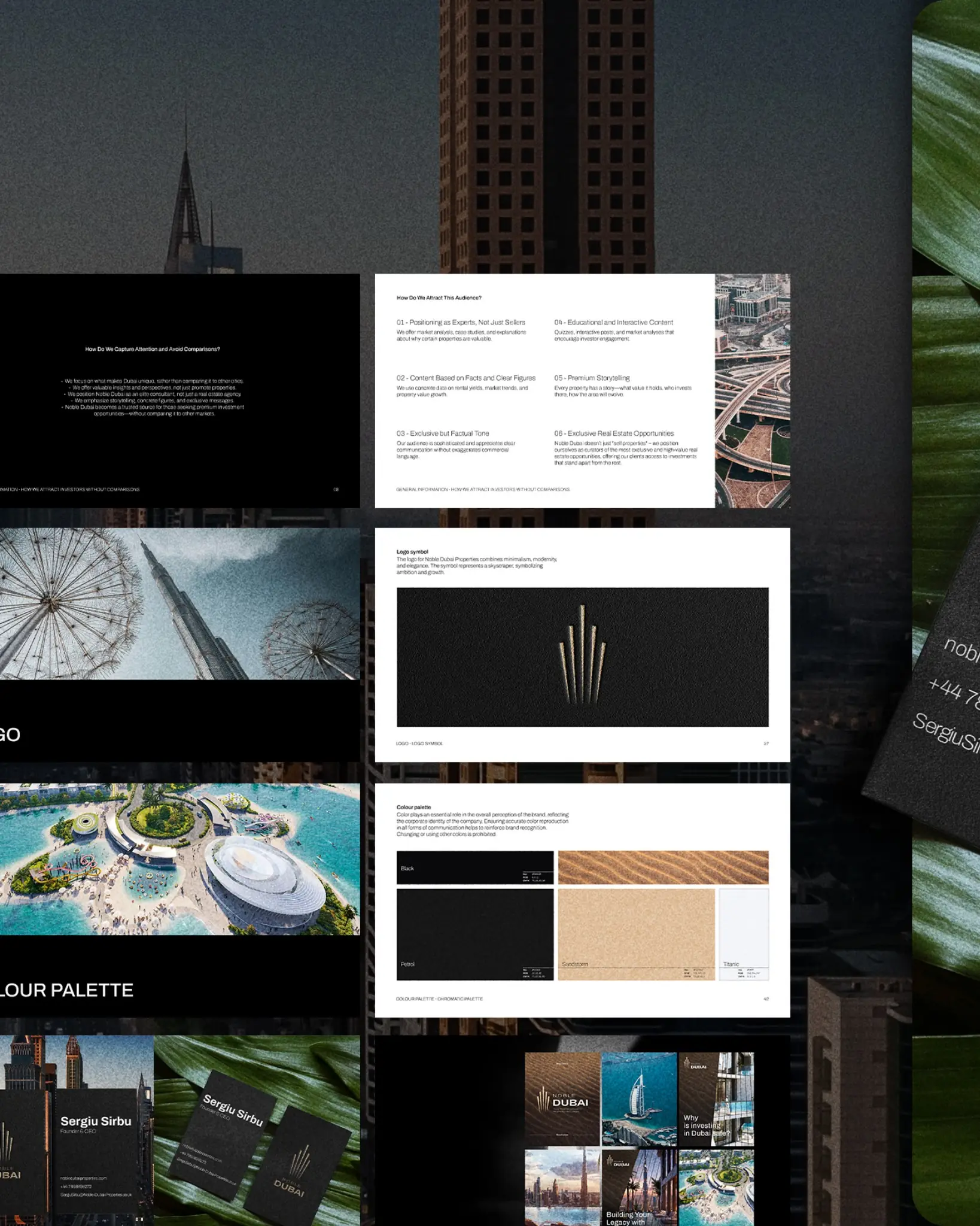 Pagini din brandbook Nobel Dubai Properties